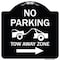 Signmission No Parking Tow-Away Zone W/ Right Arrow Heavy-Gauge Aluminum Sign, 18" x 18", BW-1818-23606 A-DES-BW-1818-23606 - alternate 1